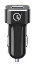 CellularLine Set USB autonabíječky a odolného USB-C kabelu Tetra Force 18W, Qualcomm Quick Charge 3.0, černá