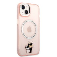 Karl Lagerfeld  MagSafe Kompatibilní Kryt IML Karl and Choupette NFT pro iPhone 14 Plus Pink