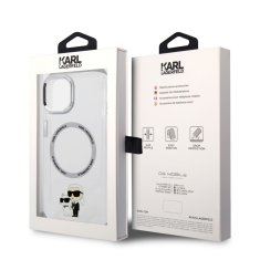 Karl Lagerfeld  MagSafe Kompatibilní Kryt IML Karl and Choupette NFT pro iPhone 14 Transparent