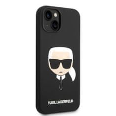 Karl Lagerfeld  MagSafe Kompatibilní Kryt Liquid Silicone Karl Head pro iPhone 14 Plus Black