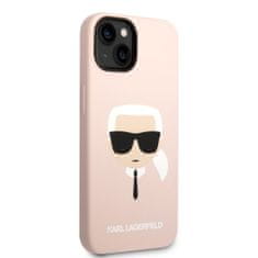 Karl Lagerfeld  Liquid Silicone Karl Head Zadní Kryt pro iPhone 14 Plus Pink