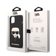 Karl Lagerfeld  MagSafe Kompatibilní Kryt Liquid Silicone Karl Head pro iPhone 14 Plus Black