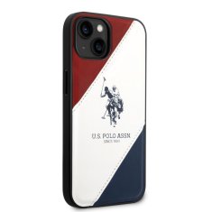 U.S. Polo Assn.  PU Leather Double Horse Zadní Kryt pro iPhone 14 Plus Red/White/Navy