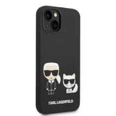 Karl Lagerfeld  and Choupette Liquid Silicone Zadní Kryt pro iPhone 14 Plus Black