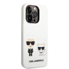 Karl Lagerfeld  and Choupette Liquid Silicone Zadní Kryt pro iPhone 14 Pro Max White