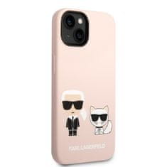 Karl Lagerfeld  MagSafe Kompatibilní Kryt Liquid Silicone Karl and Choupette pro iPhone 14 Plus Pink
