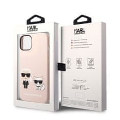 Karl Lagerfeld  and Choupette Liquid Silicone Zadní Kryt pro iPhone 14 Plus Pink