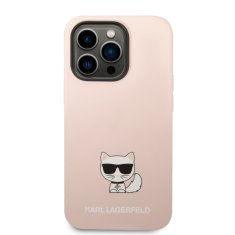 Karl Lagerfeld  Liquid Silicone Choupette Zadní Kryt pro iPhone 14 Pro Max Pink