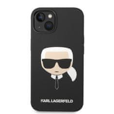 Karl Lagerfeld  Liquid Silicone Karl Head Zadní Kryt pro iPhone 14 Plus Black