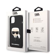 Karl Lagerfeld  Liquid Silicone Karl Head Zadní Kryt pro iPhone 14 Plus Black