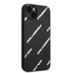 Karl Lagerfeld  PU Grained Leather Logomania Zadní Kryt pro iPhone 14 Plus Black