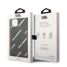 Karl Lagerfeld  PU Grained Leather Logomania Zadní Kryt pro iPhone 14 Plus Black