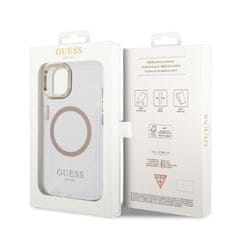 Guess  Transparent MagSafe Kompatibilní Zadní Kryt pro iPhone 14 Plus Gold
