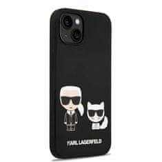 Karl Lagerfeld  MagSafe Kompatibilní Kryt Liquid Silicone Karl and Choupette pro iPhone 14 Plus Black