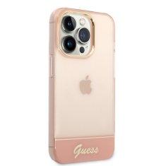 Guess  PC/TPU Camera Outline Translucent Zadní Kryt pro iPhone 14 Pro Max Pink