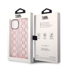 Karl Lagerfeld  Monogram Vertical Stripe Zadní Kryt pro iPhone 14 Plus Pink