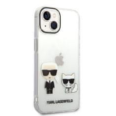 Karl Lagerfeld  PC/TPU Ikonik Karl and Choupette Zadní Kryt pro iPhone 14 Plus Transparent