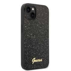 Guess  PC/TPU Glitter Flakes Metal Logo Zadní Kryt pro iPhone 14 Plus Black