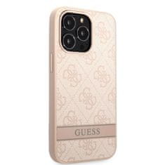Guess  PU 4G Stripe Zadní Kryt pro iPhone 13 Pro Pink
