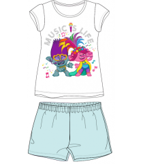 E plus M Dívčí pyžamo trollové s tyrkysovými kraťasy 98-128 cm