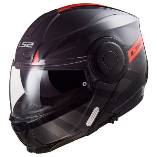 LS2 SCOPE HAMR výklopná helma černá/šedá-titan/červená