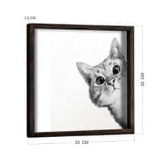 Wallity Nástěnný obraz Cat 33x33 cm černobílý