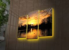 Wallity Vícedílný obraz s LED osvětlením VÝCHOD SLUNCE 66 x 45 cm