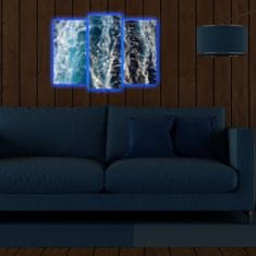 Wallity Vícedílný obraz s LED osvětlením ROZBOUŘENÉ MOŘE 66 x 45 cm