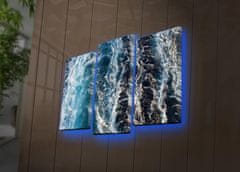 Wallity Vícedílný obraz s LED osvětlením ROZBOUŘENÉ MOŘE 66 x 45 cm