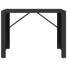 Greatstore Barový stůl se skleněnou deskou černý 145x80x110 cm polyratan