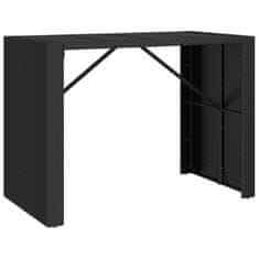 Petromila Barový stůl se skleněnou deskou černý 145x80x110 cm polyratan