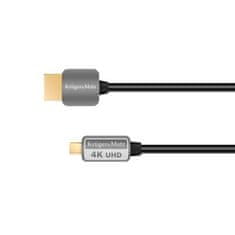 Krüger&Matz HDMI kabel - micro HDMI plug-plug (AD) 3,0m Kruger & Matz šedý KM0328