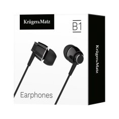 Krüger&Matz B1 sluchátka do uší s mikrofonem, černé KMPB1-B