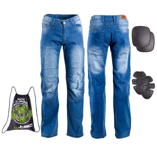W-TEC Pánské moto jeansy Davosh (Velikost: 4XL, Barva: modrá)