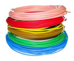 XtendLan nízkoteplotní filament PCL pro 3D pera, 6 barev, každá barva 5m 1,75mm červ/zelená/modr/žlutá/růžová/zlatá