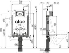 Alca Plast ALCA AM1115/1000 Renovmodul Slim - Předstěnový instalační systém pro zazdívání - Alcadrain