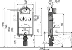Alca Plast ALCA AM115/1000 Renovmodul - Předstěnový instalační systém pro zazdívání - Alcadrain