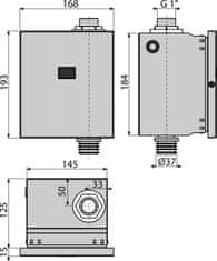 Alca Plast ALCA ASP3-K Automatický splachovač WC, kov, 12 V (napájení ze sítě) - Alcadrain