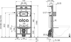 Alca Plast ALCA A108F/1100 Montážní rám s nádržkou pro výlevku s odpadem DN90/110 a baterii - Alcadrain