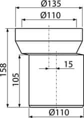 Alca Plast ALCA A92 Dopojení k WC – nátrubek excentrický 158 mm - Alcadrain