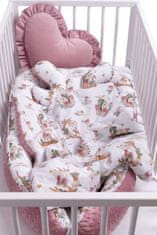 INFANTILO Hnízdečko pro miminko INFANTILO s polštářkem a dekou BUNNY STAR - starorůžová