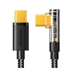 Joyroom Right Angle kabel USB-C / USB-C 100W 1.2m, černý