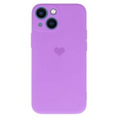 Vennus  Silikonové pouzdro se srdcem pro Iphone 14 Plus design 1 fialové