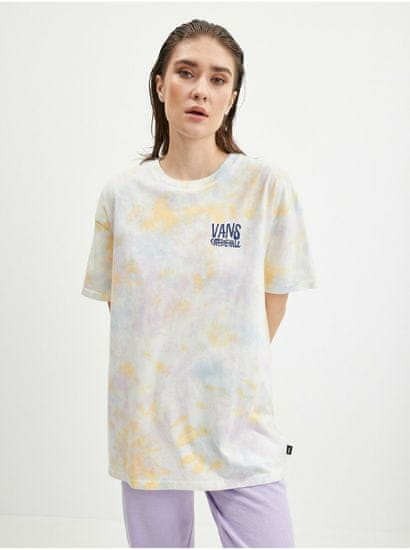Vans Žluto-bílé dámské vzorované tričko VANS