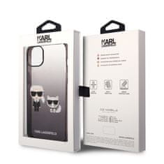 Karl Lagerfeld  Gradient Karl and Choupette Zadní Kryt pro iPhone 14 Plus Black