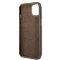 Guess  PU 4G MagSafe Kompatibilní Zadní Kryt pro iPhone 14 Plus Brown