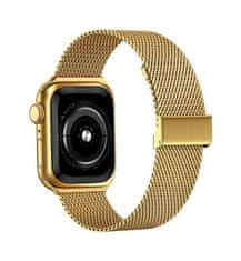 TopQ Ocelový řemínek LUXURY pro Apple Watch 3-4-5-6-SE 38-40 mm zlatý 66014