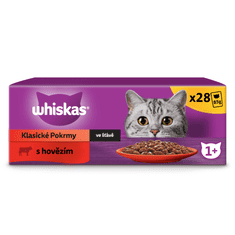 Whiskas kapsička hovězí ve šťávě pro dospělé kočky 28x85 g