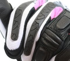 NAZRAN Dámské rukavice na moto Stunt 2.0 skull white/black/pink vel. S
