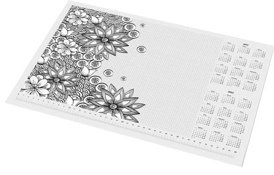 PANTA PLAST Podložka na stůl "Květy", A3, 410 x 275 mm, s omalovánkou